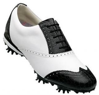 Footjoy Lopro Ladies Golf Spike Shoes White/Black #97217 New Retail $ 