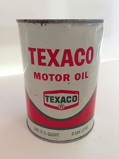 1968 Vintage Texaco Motor Oil Tin Metal Quart Can
