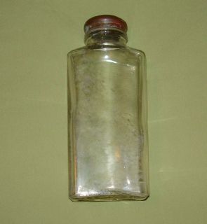 Yardley London Vintage Antique Glass Talc Bottle with Copper & Cork 