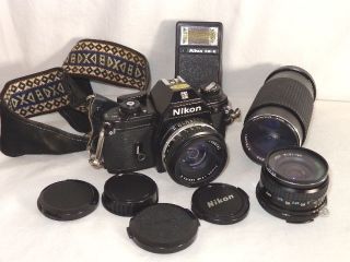 Nikon EM Automatic Ultra Compact Film Camera + Extras