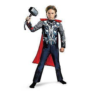   Child Marvel The Avengers Deluxe Muscle Chest Thor Costume W/ Cape