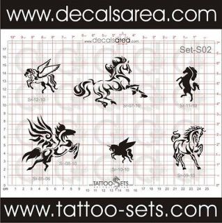 Set S02 Airbrush Tattoo Stencils REUSABLE New u