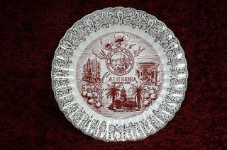 California State Collector Plate The Golden State w/ Red Wood Tree and 