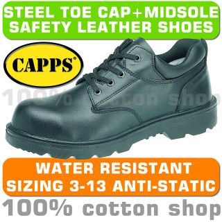 CAPPS LH833SM Work Safety Gibson Black Leather Shoes Steel Toe Cap 