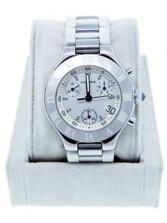 Cartier Chronoscaph 21 2424 Steel / White Rubber Watch