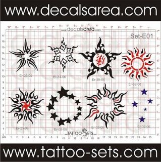 Set E01 Airbrush Tattoo Stencils REUSABLE New u
