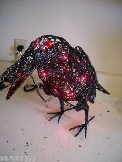 Newly listed LIGHTED RAVEN or CROW. TWO 2 Halloween Prop/decoratio​n 