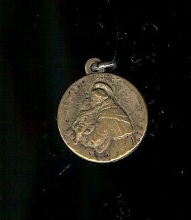 St.Anthony & Baby Jesus RELIC 3rd Class Brass Medal 1 Cloth Touched 