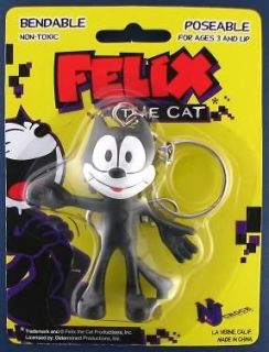 Felix the Cat Bendable Keychain Key Chain Keyring New