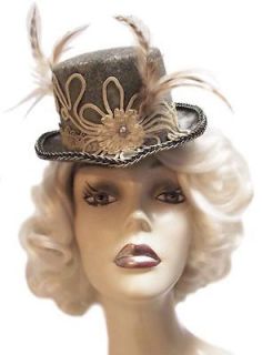 Victorian Romance Mini Steampunk Wedding Tea Party Fascinator Top Hat 