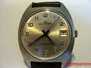 Vintage Bucherer Stainless Steel 21J Automatic Waterproof Watch $89.99 