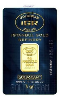 GRAM 999.9 24K GOLD BULLION BAR WITH CERTIFICATE