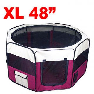 New 48 Pet Puppy Dog X Large Playpen Kennel Exercise Pen Crate XL Red