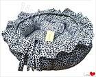   black and white circular lace warm and comfortable dog cat litter