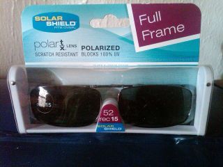 Solar Shield Clip on Polarized Sunglasses 52 REC 15 GRAY LENSES Foster 