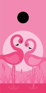 Pink Flamingo cornhole board wrap decal set COOL