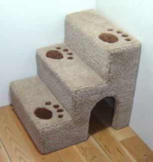   tall x 16 wide Wooden dog steps.Cat furniture. USA MADE, REAL CARPET