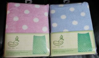 NEW CHAMOIS PLUSH CONTOUR CHANGING PAD COVER PINK or BLUE DOT NWT baby 