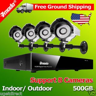 Zmodo 4CH DVR Outdoor 480TVL CCTV Home Security Surveillance Camera 
