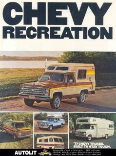 1976 Chevrolet Pickup Camper Motorhome RV Brochure
