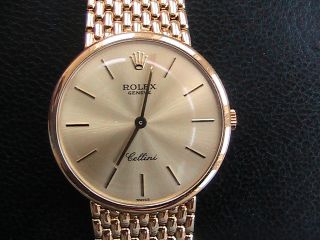 Rolex Cellini Mens 18K Solid Gold Watch 5042 New 1995