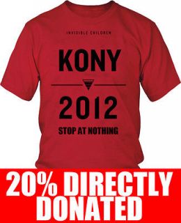 Stop Joseph Kony 2012 Charity tee T Shirt 20% Donated to Invisible 
