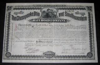 CP HUNTINGTON, Chesapeake Ohio and Southwestern Railroad Co, 1893