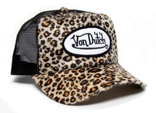 Authentic Brand New Von Dutch Cheetah Print Cap Hat Mesh Truckers 