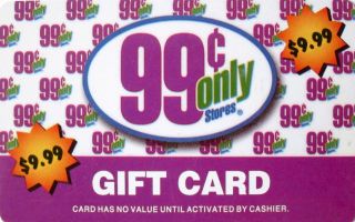 99 CENTS STORE Gift Card COLLECTIBLE NO VALUE