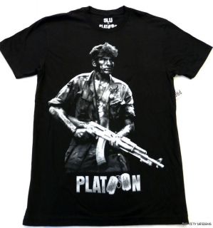 NWT Mens S   PLATOON Movie Tee Young Charlie Sheen Black T Shirt