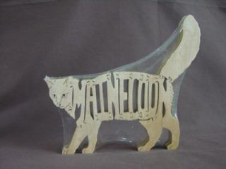 Maine Coon Cat Wooden Puzzle Amish Scroll Saw Toy