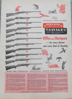   ARMS CORPORATION RIFLES & SHOTGUNS AD   11 Models   Chicopee Falls