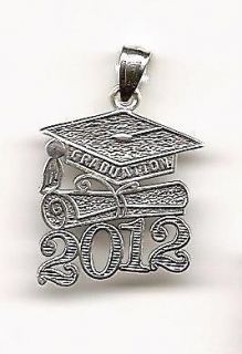 Sterling Silver 2012 GRADUATION CAP w/ DIPLOMA Charm