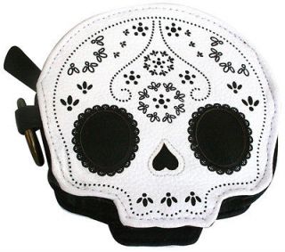 Loungefly White Lace Mexican Sugar Skull Large Coin Purse Clutch Mini 