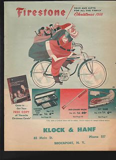   Tires Catalog  Toys & Gifts  Christmas 1958  Santa Claus on Bike