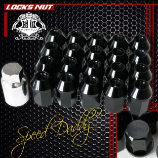   RACING WHEEL/RIM LUG NUT M12X1.5 +LOCK+SOCKET DODGE CHRYSLER BLACK