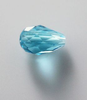   ！12 Pcs teardrop Swarovski crystal bead 8*12 mm 5500# Lake Blue