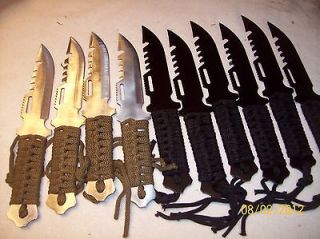 Silver Color 6 Black  10 Survival knives wholesale hunting fishing 