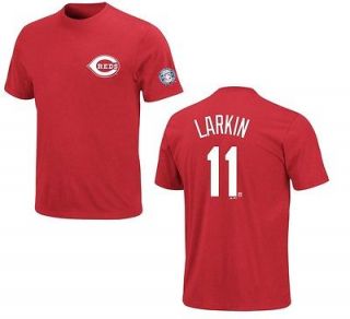 Cincinnati Reds Barry Larkin Hall of Fame Red Name and Number Jersey T 