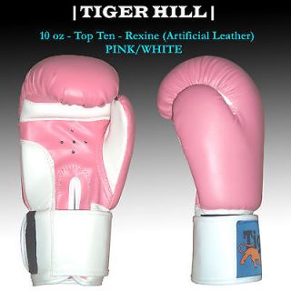 New Boxing Gloves Sparring MMA Training Pink Gloves REX LEATHER   8oz 