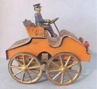 Vintage Cast Iron Tin Wood Dayton Clark HILL CLIMBER Auto & Driver Toy