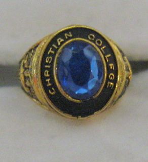   COLLEGE Columbia College Missouri Class Ring Pendant Charm 60s