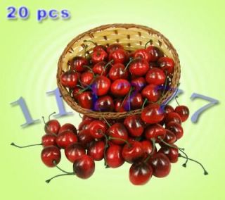 20 pcs fake cherry artificial fruit kitchen decoration