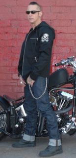 Lip Service Skull Twill Cycle Moto Garage Jacket Punk Rockabilly S