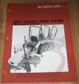 Kubota B50 Series B1550 B1750 B2150 Compact Tractor New Product Guide 