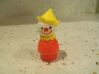Vintage Fisher Price Little People Plastic Red Clown with Yellow Hat