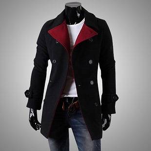   Mens Fashion Vampire Style Double Breaste​d Slim Trench Coat 4486