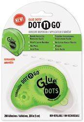 NEW Glue Dots Dot N Go Removable Adhesive Dispenser 3/8 200 pieces