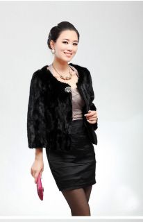 New Ladies Real Mink Fur Jackets Winter Short Coat QD21389