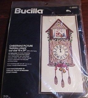 Bucilla Christmas Picture Needlecraft Kit.Holiday Clock